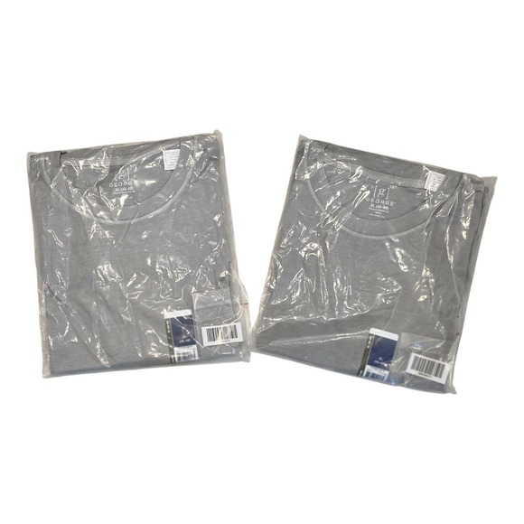 George Other - NWT Lot Of 2 George Short Sleeve Fashion Crew Tshirts Mens XL Grey W/ Pocket